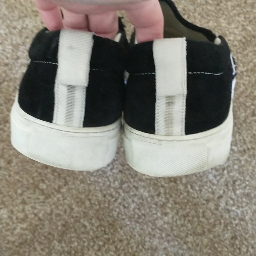 Common Projects Men's Black and White Slip-On Sneakers/Loafers, Size 13